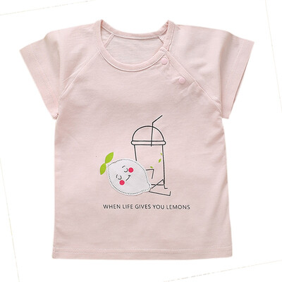 

Baby boy girl summer bamboo shirt fiber short-sleeved T-shirt new children printing patch T-shirt