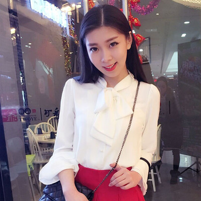 

Harajuku New Spring Summer Blouse Women Long Sleeve Shirts Fashion Leisure Chiffon Female Shirt Bow Office Ladies Tops blusas