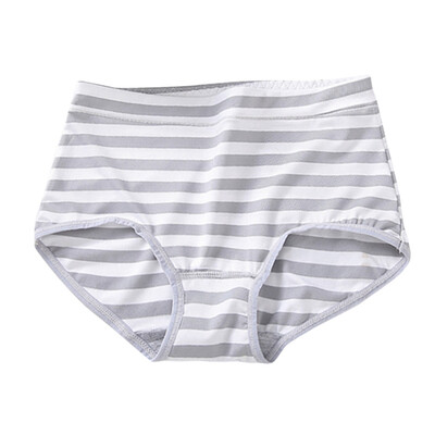 

Women Sweet Cartoon Stripes Print Striped Ice Silk Mid Waist Soft Cotton Briefs Modern Sweet Stretch Panties