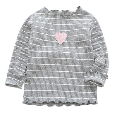 

New Girls Tops Autumn Kids Blouses Children Clothing Kids Girl Clothes Long Sleeve Girl StripeTee Cotton Knit Shirts