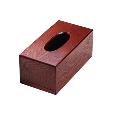 

Toponeto Wood tissue box desktop living room paper tray paper storage box