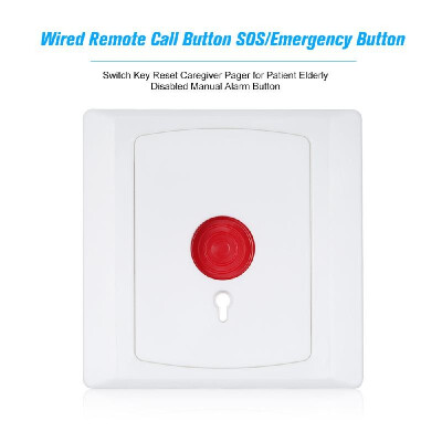 

Wired Remote Call Button SOSEmergency Button Switch Key Reset Caregiver Pager for Patient Elderly Disabled Manual Alarm Button fo