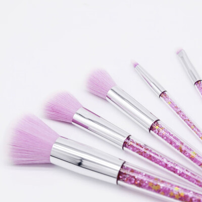 

5pcs Makeup Brush Colorful Diamond Transparent Makeup Brushes Set Shinny Foundation Blending Face Brush Makeup Tool Maquillaje