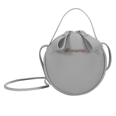 

Fashion Women Round Faux Leather Zipper Mini Tote Pouch Crossbody Shoulder Bag