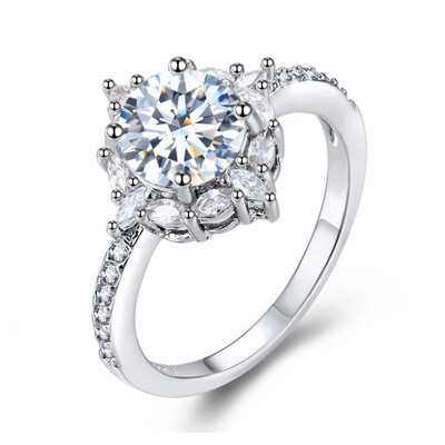 

Women Fashion Stylish Fashion Exquisite 925 Silver Diamond Zircon Ring Wedding Rings Accessories Jewelry Gifts