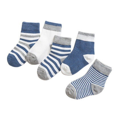 

5 PairsSets Boys Girls Cute Cartoon Stripe Pattern Cotton Socks Childrens Kids Novelty Design