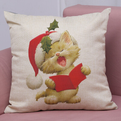 

Tailored New Christmas Cotton Linen Pillow Case Sofa Cushion Cover Home Decor