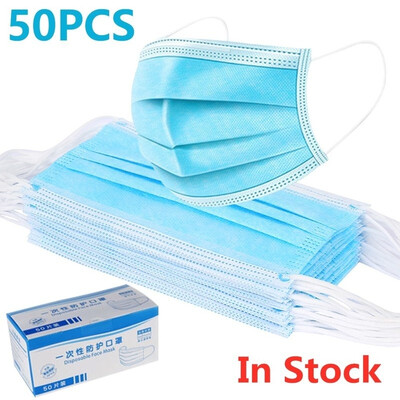

5020Pcs 3-Ply Disposable Face Mask Dust Mask Flu Face Masks with Elastic Ear Loop for All People