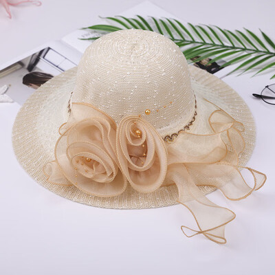 

2019 New Summer Female Sun Hat Flower Ribbon Panama Beach Hats for Women Chapeu Feminino Sombrero Floppy Straw Hat