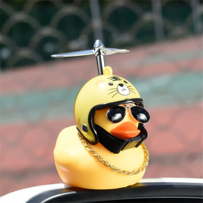 

New Arrival Cartoon Yellow Silica Gel Little Sunglass Duck Shape Car Decoration 12 Zodiac Duck Head Car Accessories