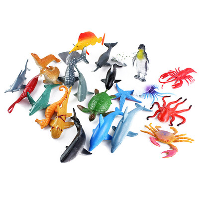 

24pcs Children Simulation Sea Life Fish Toys Lifelike Model Home Office Decorations Holiday Gift