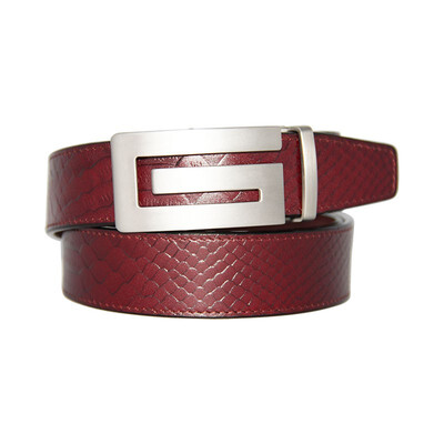 

BPSTAR Mens Automatic Buckle Genuine Leather Mens Ratchet Holeless Belt Business High Quality Mens Real Belt for Pants