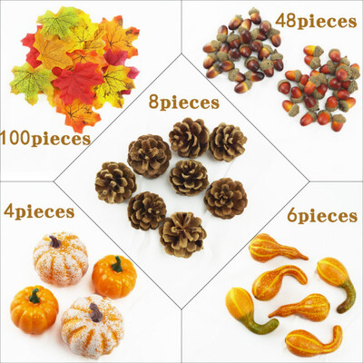 

Creative Simulation Pumpkin Acorn Maple Leaves Pine Cone Halloween Artificial Decoration Shooting Wedding Props