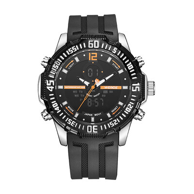 

WEIDE WH6105 Dual Display Quartz Digital Men Watch Multifunctional Sports 3ATM Waterproof Big Dial Large Face Stopwatch Timer Week