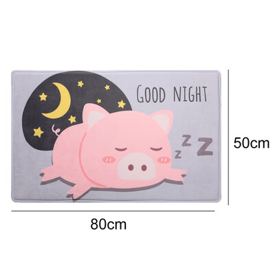 

Household Cute Cartoon Animal Printed Door Mat Pig Bear Floor Mat Kitchen Carpet Non-slip Carpet Door Mat Textile Garden