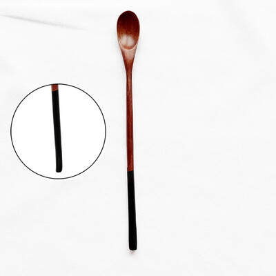 

Toponeto Natural Long Handle Stirring Wood Spoons for Drink Dessert Honey Coffee