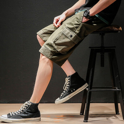 

Gobestart Mens Pocket New Style Cotton Multi-Pocket Overalls Shorts Fashion Pant