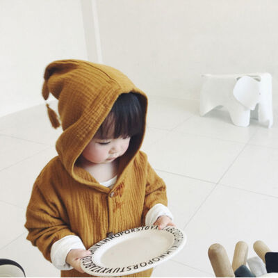 

Spring Baby Coat Jacket For Girls Cotton Tassel Hooded Boys Full Sleeve Toddler Outerwear Thin Children Summer Outwear