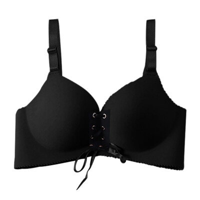 

34 Cup Women Sexy Lingerie Smooth Straps No Trace No Steel Ring Solid Color Gathered Bra