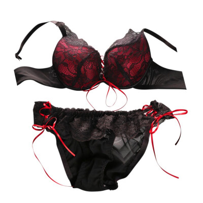 

Women Sexy Bra TopBriefs Set Women Underwear Floral Embroidery Sexy Lace Adjustable Straps Push Up Line Style New Arrival