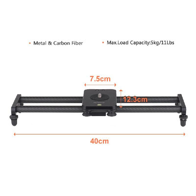 

Andoer 40cm 15inch Carbon Fiber Camera Track Slider Video Stabilizer Rail with Mini Ballhead Phone Clamp for DSLR Camera Camcorde
