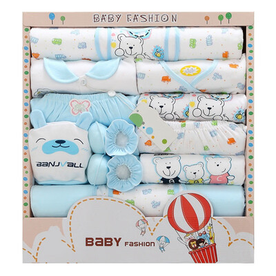 

18Pcs Infant Sets Baby Boy Girl Autumn Warm Pajamas Sleepwear Cartoon Pattern Hat Socks Clothes Sets