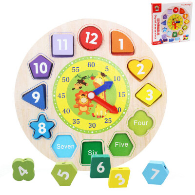 

New Shape Pairing Cognitive Numbers Bead Clock Children Knowing Time Learning Education Funny Baby Toys Wooden Colorful Clock