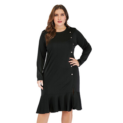 

Plus Size Casual Bodycorn Long Sleeve Midi Dress Sexy Women Party Dress
