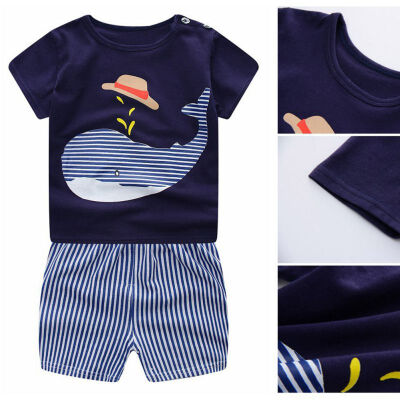 

Children clothing set cartoon T-shirt shorts 2pcsset Baby Girls Boys Casual Set Kids Clothes Three Choose