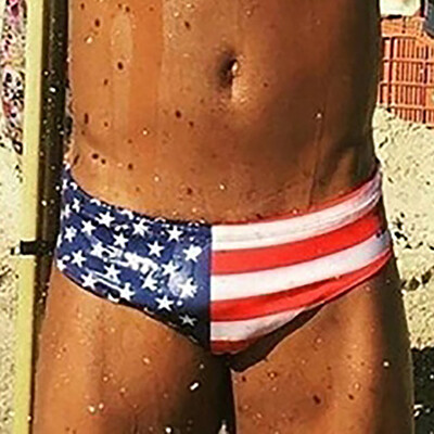 

Tailored Summer Mens Sexy American Flag Underwear Mens Swimming Underwear
