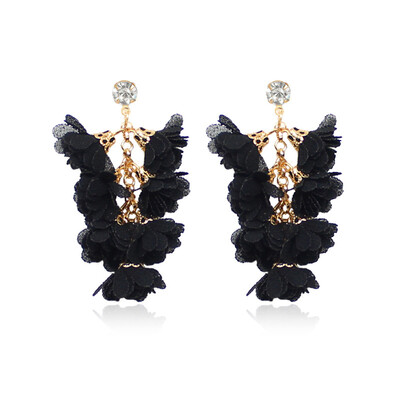 

Flower Earrings Girls Jewelry Women Multi-layer Alloy Petals Pendant Earrings