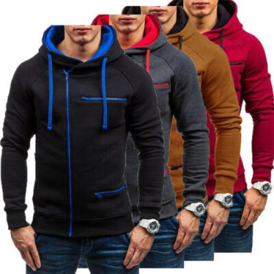 

Adult Unisex Plain Fleece Hoodie Hooded Jacket Mens Zip Up Men Sweatshirt Jumper