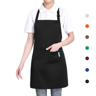 

Esonmus Adults Polyester Kitchen BBQ Restaurant Apron with Adjustable Neck Belt 2 Pockets for Cooking Baking Gardening for Men Wom