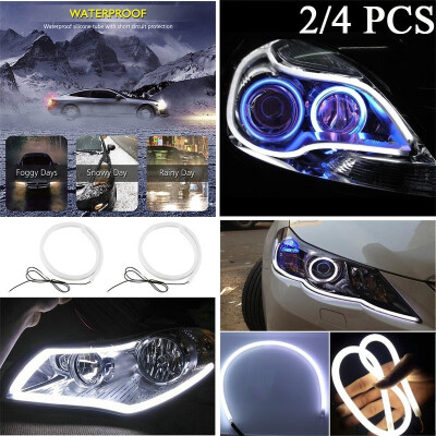 

Willstar 24Pcs 60cm White Flexible Light Soft Tube Guide White Car Flexible Tube LED Strip Daytime Runnning DRL Light Headlight