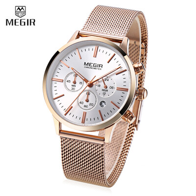 

MEGIR MS2011L Female Quartz Watch Calendar Stopwatch Women Wristwatch