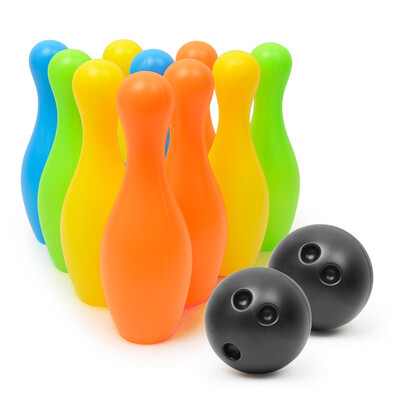 

YIWULAToy Bowling Set for Children Childrens Colorful 12 Piece Toy Bowling Set
