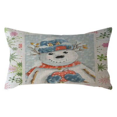 

Tailored Christmas Santa Claus Pillow Case Linen 30x50cm Throw Cushion Cover Home Decor