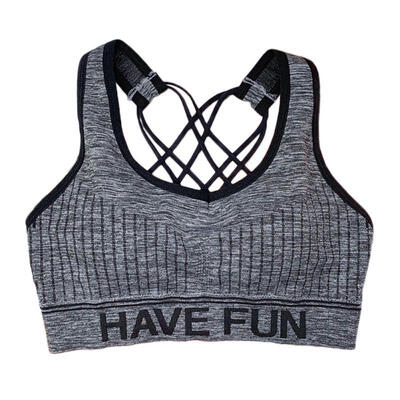 

Women Cross Straps Beauty Back Bra Summer Letter Print Knitting Thread Fitness Bras Active Bralette Sujetadores Para Mujer