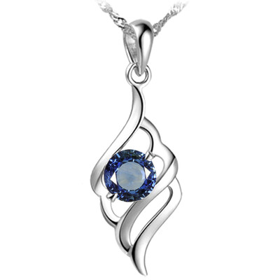 

2019 Colorful Crystal Luxury Feather Angel Wings Silver Charm Chocker Necklaces Pendants Fashion Jewelry For Women Drop shipping