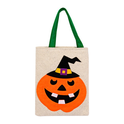 

〖Follure〗Pumpkin Lantern Canvas Tote Bag Women Large Shopper Carry Pouch Halloween Gifts