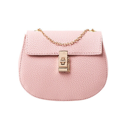 

Women Solid Color Litchi Grain Faux Leather Chain Crossbody Shoulder Bag Pouch