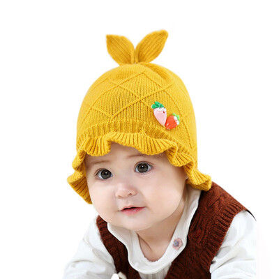 

Baby Hat Newborn Autumn Winner Cute Winter Kids Baby Hats Ear Pretection Knitted Wool Hemming Hat Drop Shipping