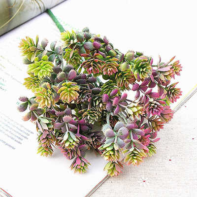 

Plastic Succulent Plants Artificial Fall Leaves Flowers DIY Suculentas Artificiais Wedding Decoration Plant Fake Flowers Wreath
