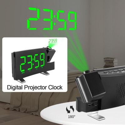 

Multifunctional Projection FM Radio Alarm Clock With USB Charging Port