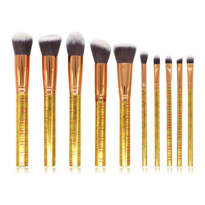 

10 pcs Synthetic Kabuki Marble Makeup Brush Set Cosmetics Foundation blending blush makeup tools
