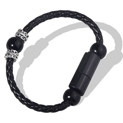 

Leather USB Bracelet Phone Charging Sync Cord Bracelet Fast Charger Cable For IPhone For AndroidMicro For Type C