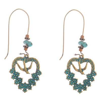 

Multiple Flower Leaf Spider Vintage Green Alloy Hanging Dangle Drop Earrings with Stone for Women Jewelry Accessories