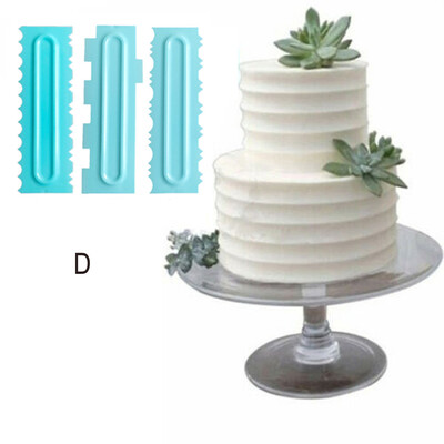 

Gobestart 3 PCS Shape Blue Cake Decorating Icing Smoother Cake Scraper Pastry Baking Tool