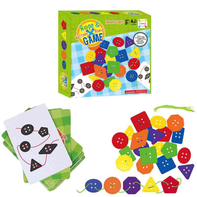 

YIWULA Rope &Buttons Board Game Children Desktop Interactive Parenting Game Puzzle Toy