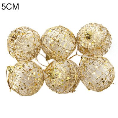 

6Pcs Christmas Tree Hollow Sequin Hanging Balls Baubles Party Wedding Ornament